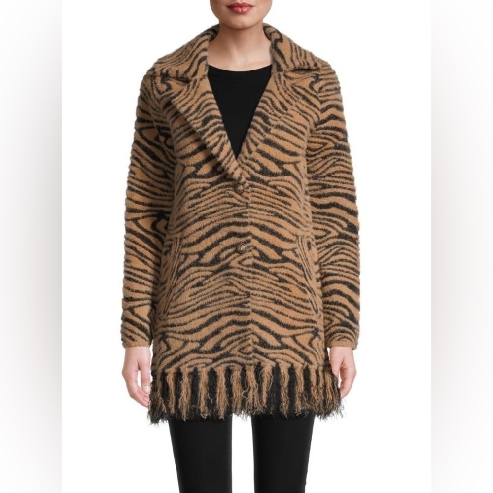 NWT NVLT Tiger-Pattern Faux Fur Coat